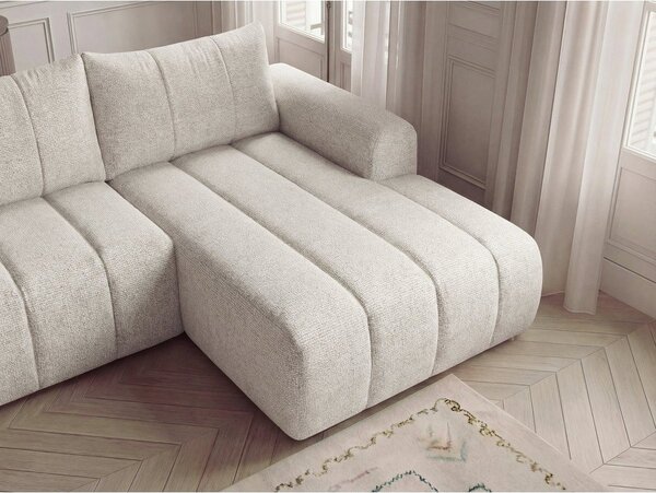 Beżowy narożnik (prawostronny/z szezlongiem) Nesty – Bobochic Paris
