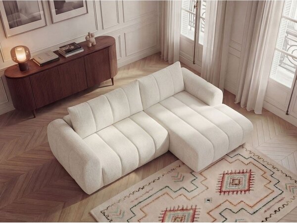 Beżowy narożnik (prawostronny/z szezlongiem) Nesty – Bobochic Paris