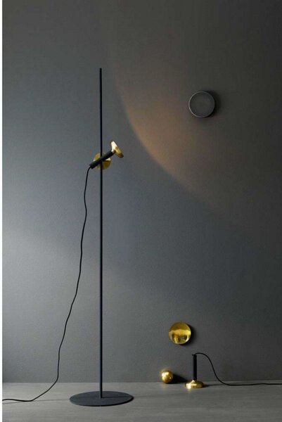 Lampa Podłogowa Pholc, złoty | mosiężny, salon, metal