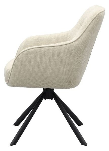 Kremowy tapicerowany fotel jadalniany z podłokietnikami Avola – Unique Furniture
