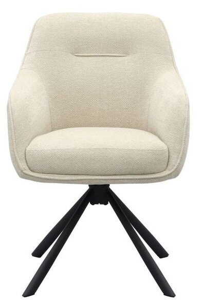 Kremowy tapicerowany fotel jadalniany z podłokietnikami Avola – Unique Furniture