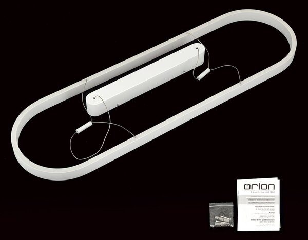 ORION Lampa wisząca Carrara, możliwość ściemniania, biały / opal, salon / jadalnia, aluminium, nowoczesny
