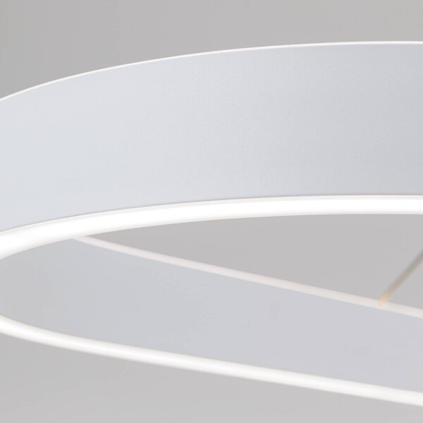 ORION Lampa wisząca Carrara, możliwość ściemniania, biały / opal, salon / jadalnia, aluminium, nowoczesny