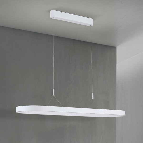 ORION Lampa wisząca Carrara, możliwość ściemniania, biały / opal, salon / jadalnia, aluminium, nowoczesny