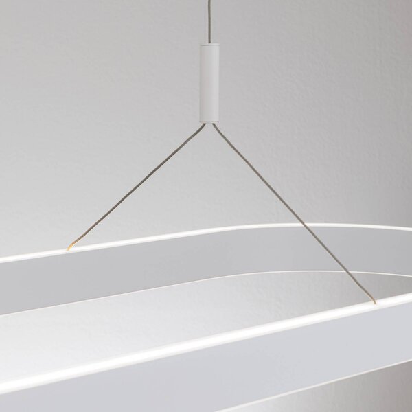 ORION Lampa wisząca Carrara, możliwość ściemniania, biały / opal, salon / jadalnia, aluminium, nowoczesny
