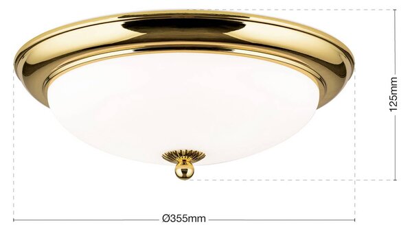 ORION Lampa sufitowa Empire, możliwość ściemniania, mosiężny / złoty, salon / jadalnia, metal, antyczny
