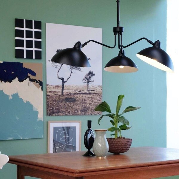 Lampa Wisząca Dyberg Larsen, Futura 3, ściemnialny, czarny, salon, metal, skandynawski