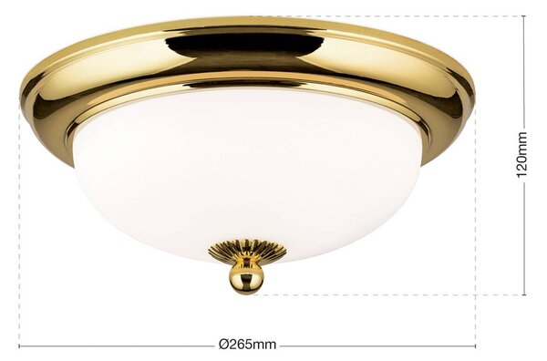 ORION Lampa sufitowa Empire, możliwość ściemniania, mosiężny / złoty, salon / jadalnia, metal, antyczny