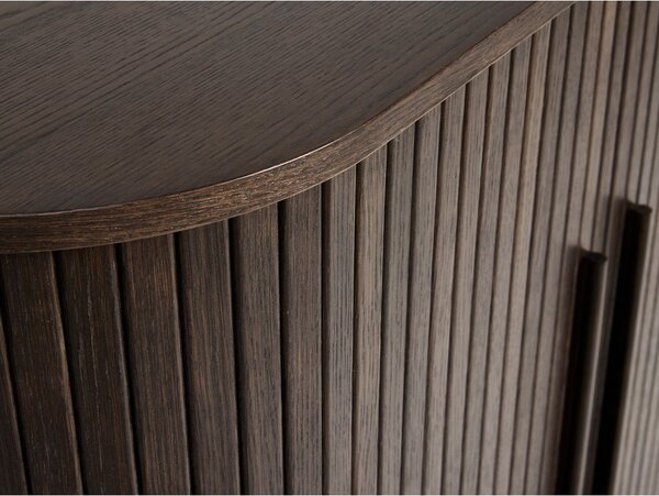 Szafka w dekorze dębu z drzwiami przesuwnymi w ciemnym naturalnym kolorze 100x118x40 cm Meta – Unique Furniture