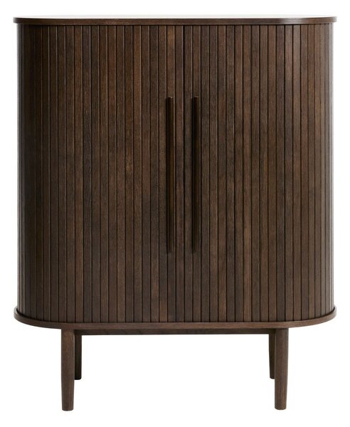 Szafka w dekorze dębu z drzwiami przesuwnymi w ciemnym naturalnym kolorze 100x118x40 cm Meta – Unique Furniture