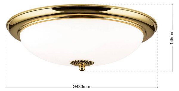 ORION Lampa sufitowa Empire, możliwość ściemniania, mosiężny / złoty, salon / jadalnia, metal, antyczny