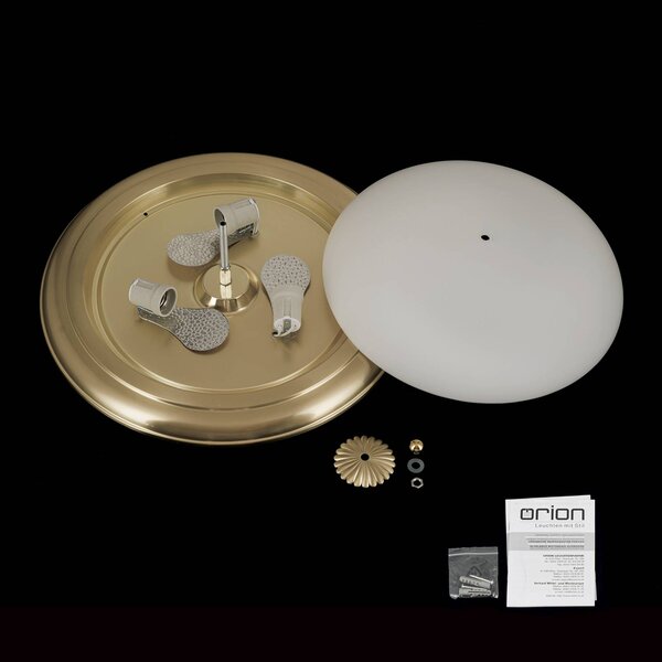 ORION Lampa sufitowa Empire, możliwość ściemniania, brązowy / mosiężny, salon / jadalnia, metal, antyczny