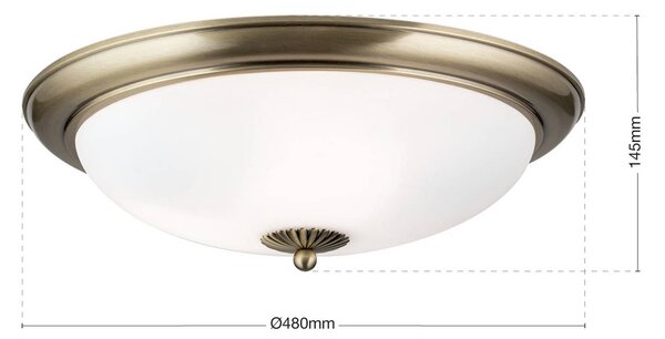 ORION Lampa sufitowa Empire, możliwość ściemniania, brązowy / mosiężny, salon / jadalnia, metal, antyczny