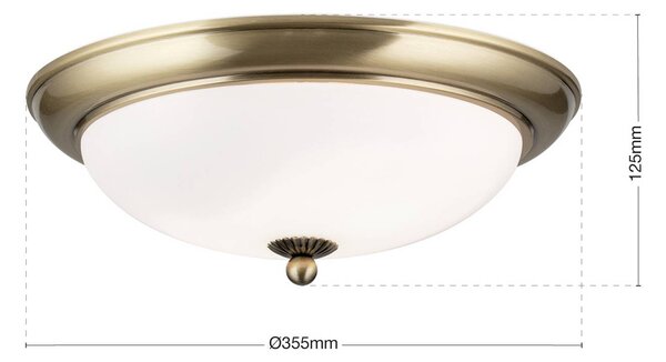 ORION Lampa sufitowa Empire, możliwość ściemniania, brązowy / mosiężny, salon / jadalnia, metal, antyczny