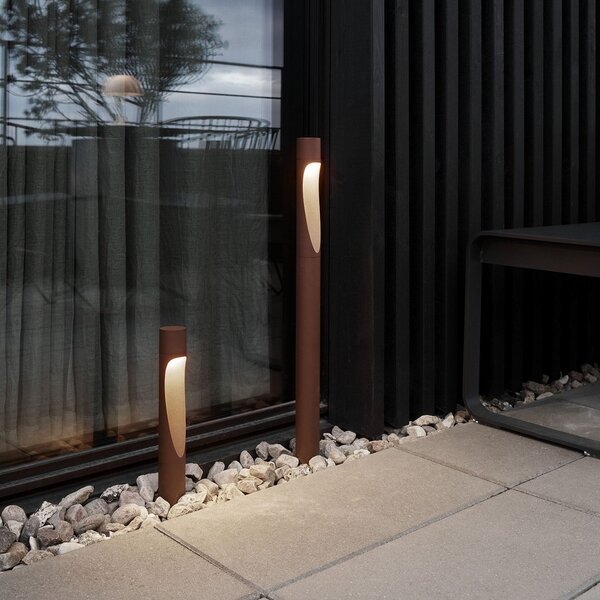 Zewnętrzna Lampa Louis Poulsen, Flindt, brąz rdzawy, aluminium, design