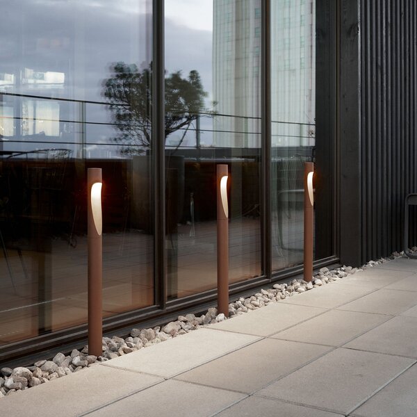 Zewnętrzna Lampa Louis Poulsen, Flindt, brąz rdzawy, aluminium, design