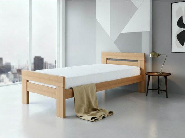 Łóżko jednoosobowe z litego drewna bukowego ze stelażem 90x200 cm w naturalnym kolorze Fiorentino – B.E.S
