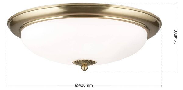 ORION Lampa sufitowa Empire, możliwość ściemniania, mosiężny / złoty, salon / jadalnia, metal, antyczny