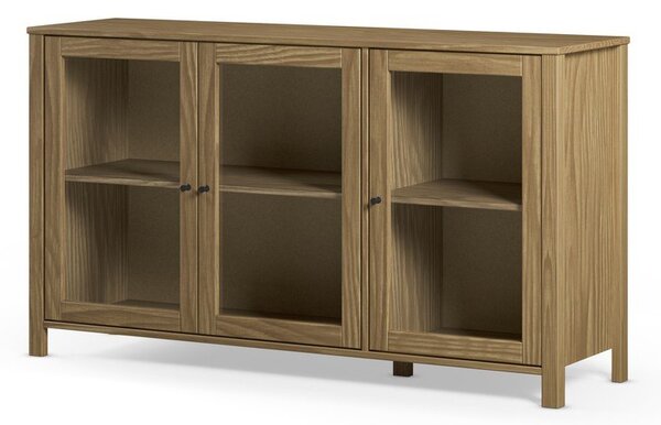 Witryna z litego drewna sosnowego w naturalnym kolorze 142x80x40 cm Alessandra – Marckeric