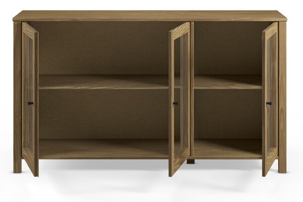 Witryna z litego drewna sosnowego w naturalnym kolorze 142x80x40 cm Alessandra – Marckeric