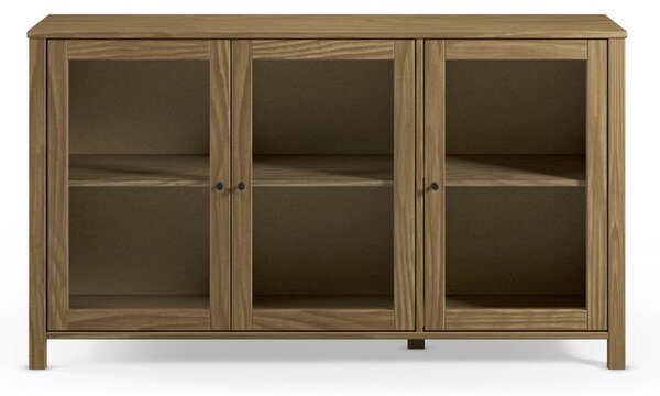 Witryna z litego drewna sosnowego w naturalnym kolorze 142x80x40 cm Alessandra – Marckeric
