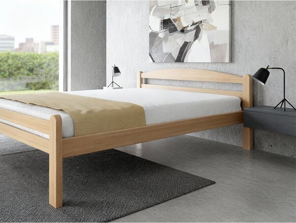 Łóżko dwuosobowe z litego drewna bukowego ze stelażem 180x200 cm w naturalnym kolorze Bellariva – B.E.S