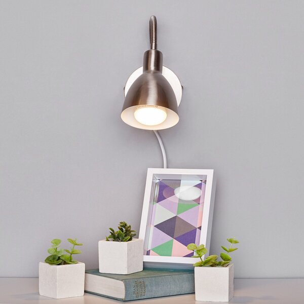 Lampa Ścienna Lindby, AMREI, ściemnialny, metaliczny, salon, metal, nowoczesny