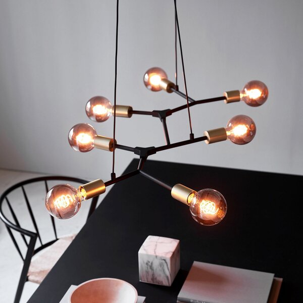 Lampa Wisząca Nordlux, Josefine, ściemnialny, czarny, salon, metal, nowoczesny