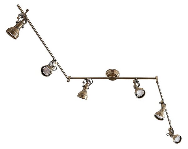 Lampa Sufitowa Lindby, PERSEAS, ściemnialny, antyczny mosiądz, salon, metal, antyczny