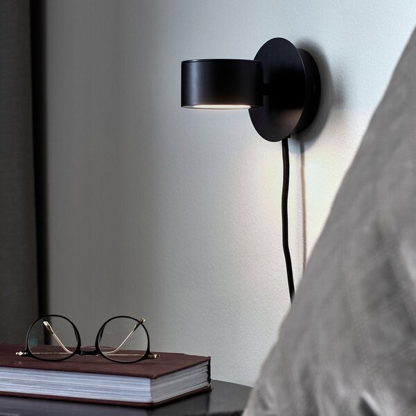 Lampa Ścienna Nordlux, Clyde, ściemnialny, czarny, salon, metal, nowoczesny