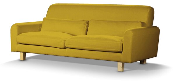 Pokrowiec na sofę Nikkala krótki kolor żółty tkanina welwetowa