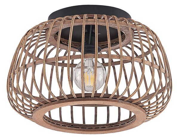 Lampa Sufitowa Lindby, Bominio, ściemnialny, drewniany, salon, drewno, skandynawski