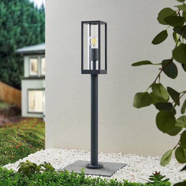 Zewnętrzna Lampa Lindby, Giavanna, ściemnialny, czarny, szkło, nowoczesny