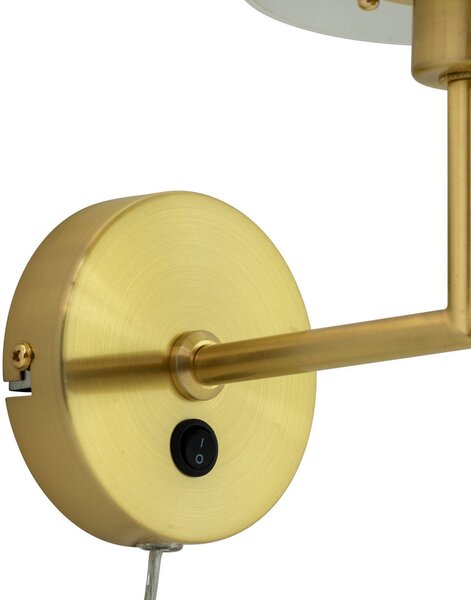 Lampa Ścienna Dyberg Larsen, DL20, złoty | mosiężny, salon, szkło, design