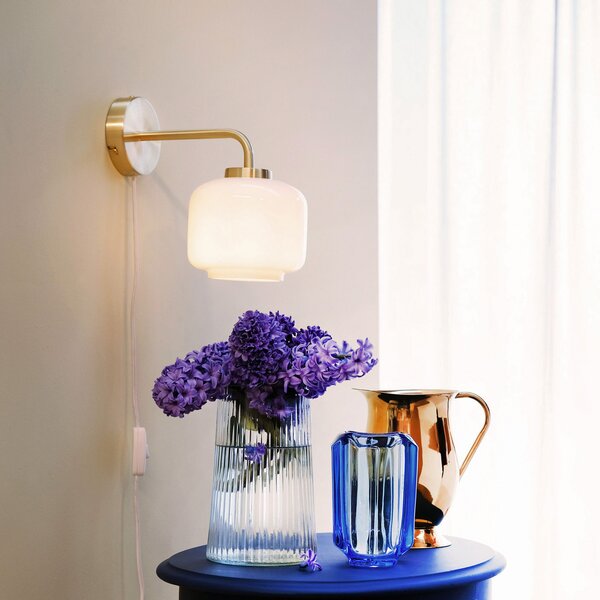 Lampa Ścienna Dyberg Larsen, Arp, złoty | mosiężny, salon, szkło, design