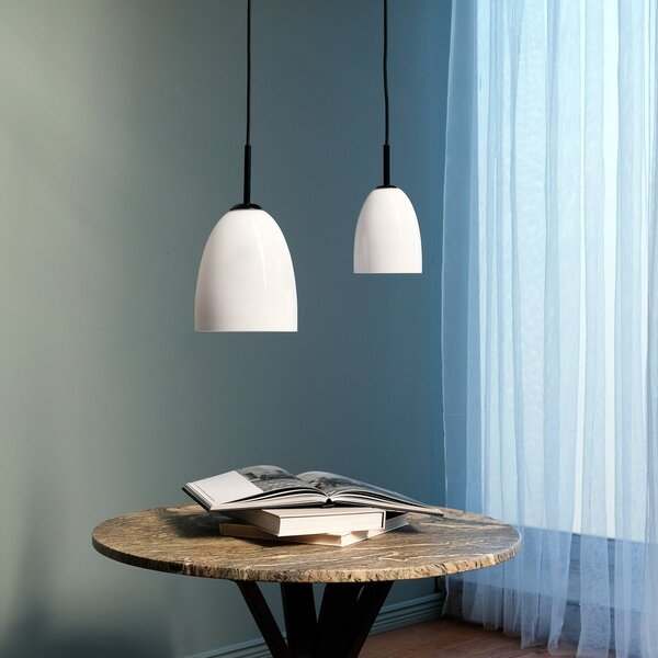 Lampa Wisząca Dyberg Larsen, Jazz, ściemnialny, biały, salon, szkło, skandynawski