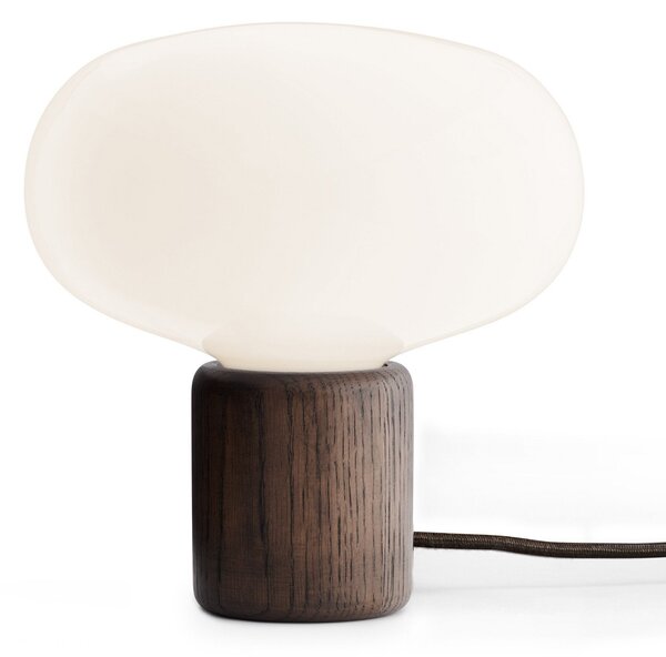 Lampa Stołowa New Works, Karl-Johan, ściemnialny, drewniany, salon, drewno, design