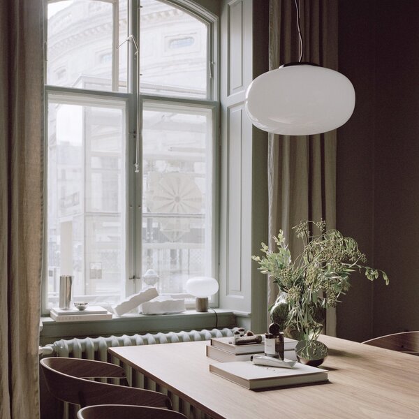 Lampa Wisząca New Works, Karl-Johan Large, biały, salon, szkło, design