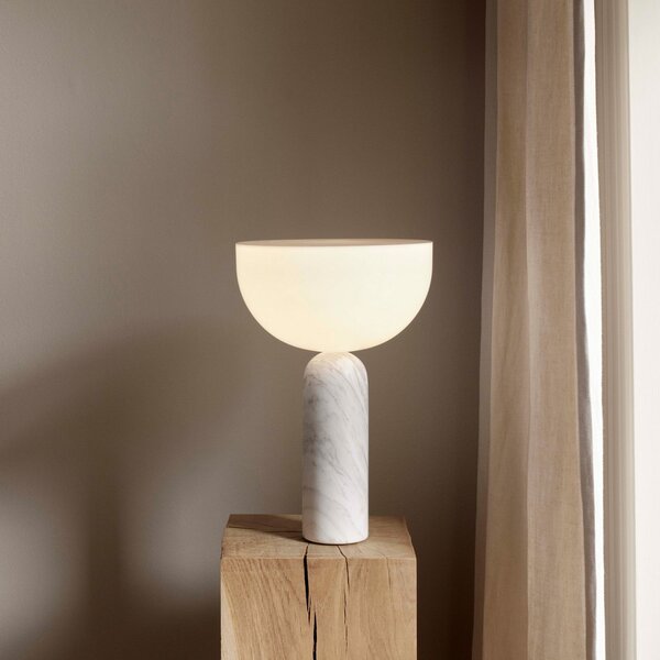 Lampa Stołowa New Works, Kizu Large, biały, salon, kamień, design