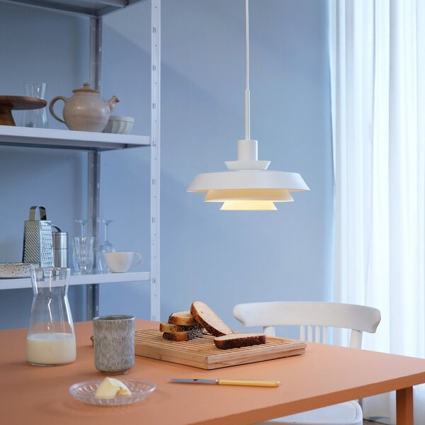 Lampa Wisząca Dyberg Larsen, DL30, ściemnialny, biały, salon, metal, skandynawski