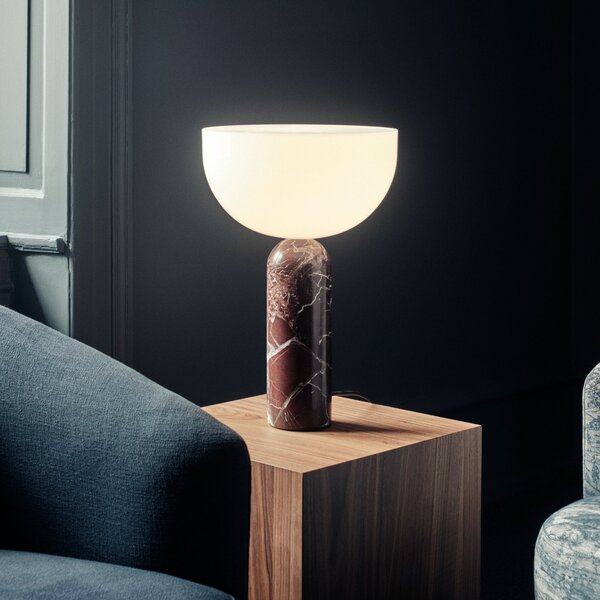 Lampa Stołowa New Works, Kizu Large, czerwony, salon, marmur, design