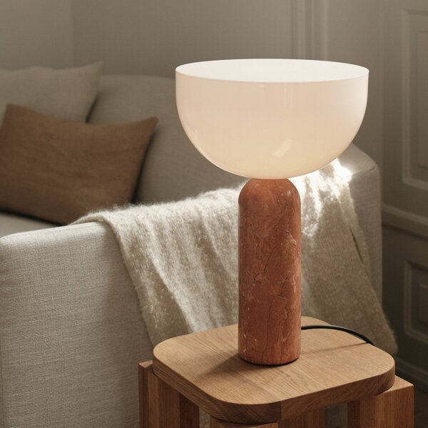 Lampa Stołowa New Works, Kizu Large, brąz rdzawy, salon, marmur, design
