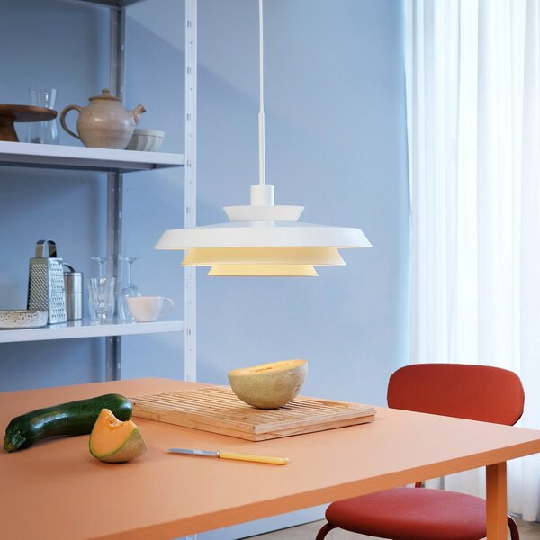Lampa Wisząca Dyberg Larsen, DL44, ściemnialny, biały, salon, metal, design