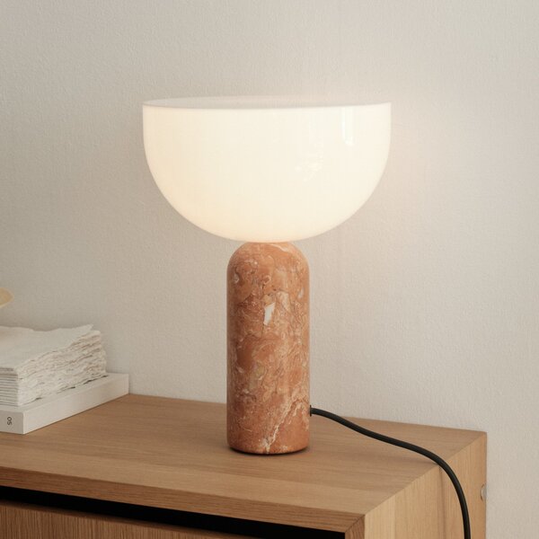 Lampa Stołowa New Works, Kizu Small, brąz rdzawy, salon, marmur, design