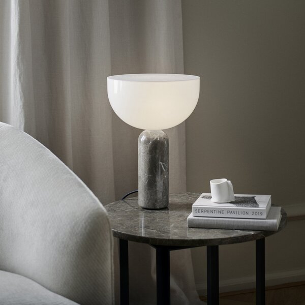 Lampa Stołowa New Works, Kizu Small, szary, salon, kamień, design