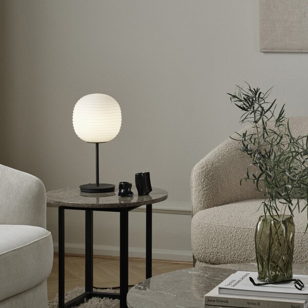 Lampa Stołowa New Works, Lantern Small, ściemnialny, biały, salon, szkło, design