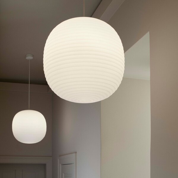 Lampa Wisząca New Works, Lantern Large, ściemnialny, biały, salon, szkło, design