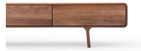 Brązowa szafka pod TV z litego drewna orzechowego 220x45x45 cm Fawn – Gazzda