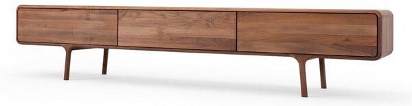 Brązowa szafka pod TV z litego drewna orzechowego 220x45x45 cm Fawn – Gazzda
