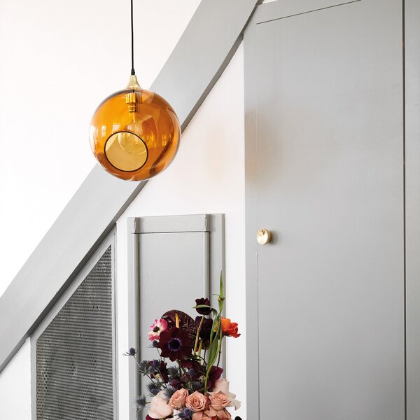 Lampa Wisząca DESIGN BY US, Ballroom XL, ściemnialny, pomarańczowy, salon, szkło, design